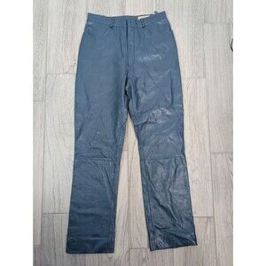 Vintage Rem Garson Leather Pants Size 10 Blue Soft Rocker Lined Moto Biker 156